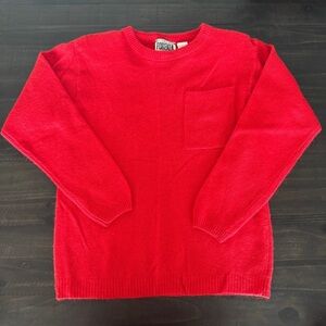 Vintage Forenza Red Sweater Size Medium Lambswool Angora Pocket Authentic